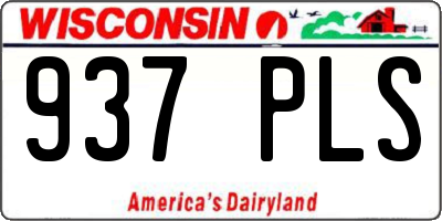 WI license plate 937PLS