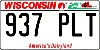 WI license plate 937PLT