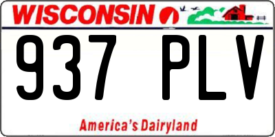 WI license plate 937PLV