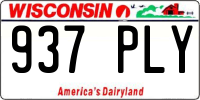 WI license plate 937PLY