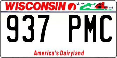 WI license plate 937PMC
