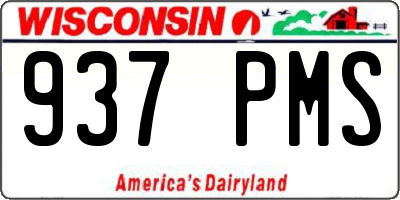 WI license plate 937PMS
