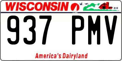 WI license plate 937PMV