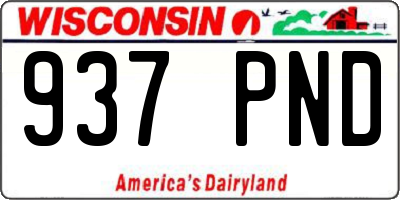 WI license plate 937PND