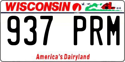 WI license plate 937PRM