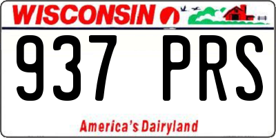 WI license plate 937PRS