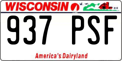WI license plate 937PSF