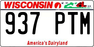 WI license plate 937PTM