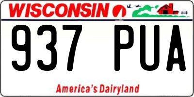 WI license plate 937PUA