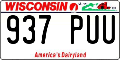 WI license plate 937PUU