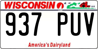 WI license plate 937PUV