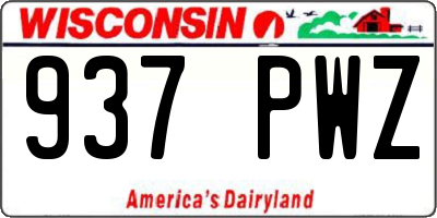 WI license plate 937PWZ