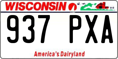 WI license plate 937PXA