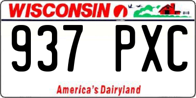 WI license plate 937PXC