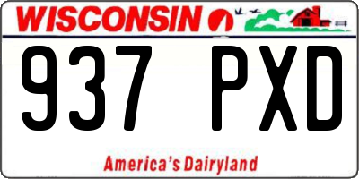 WI license plate 937PXD