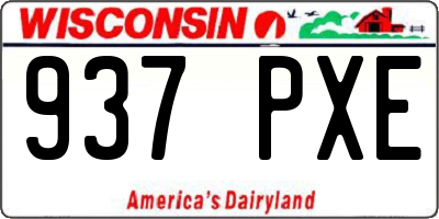 WI license plate 937PXE