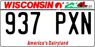 WI license plate 937PXN