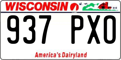 WI license plate 937PXO