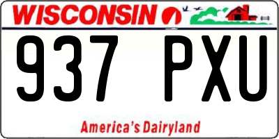 WI license plate 937PXU