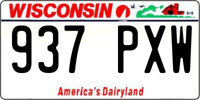 WI license plate 937PXW