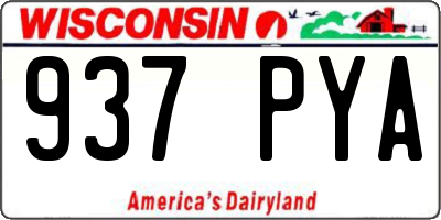 WI license plate 937PYA