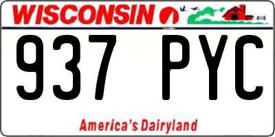 WI license plate 937PYC