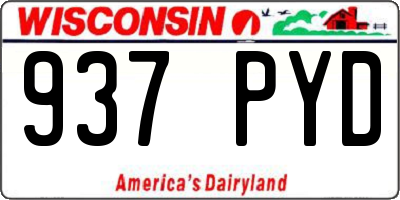 WI license plate 937PYD