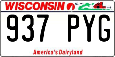 WI license plate 937PYG