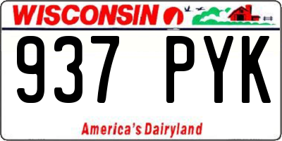 WI license plate 937PYK