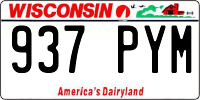 WI license plate 937PYM