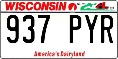 WI license plate 937PYR