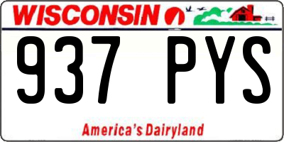 WI license plate 937PYS