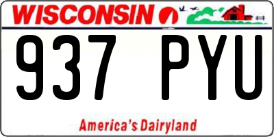 WI license plate 937PYU