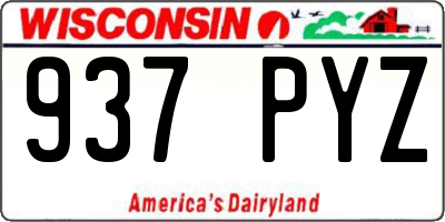 WI license plate 937PYZ
