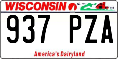 WI license plate 937PZA
