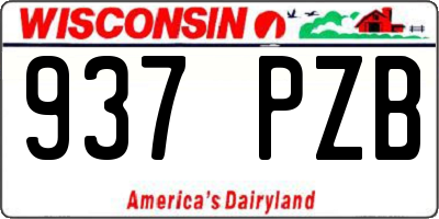 WI license plate 937PZB