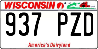 WI license plate 937PZD