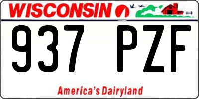 WI license plate 937PZF