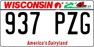 WI license plate 937PZG