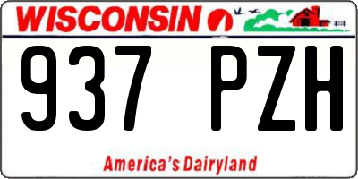 WI license plate 937PZH