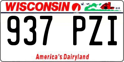 WI license plate 937PZI