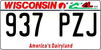 WI license plate 937PZJ