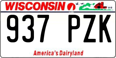 WI license plate 937PZK