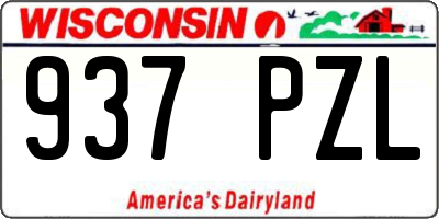 WI license plate 937PZL