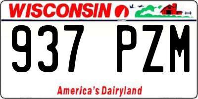 WI license plate 937PZM