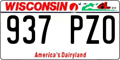 WI license plate 937PZO