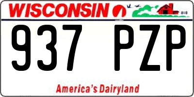 WI license plate 937PZP