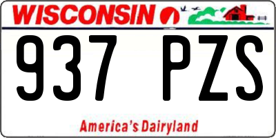 WI license plate 937PZS