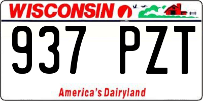 WI license plate 937PZT