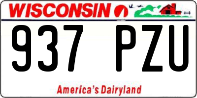 WI license plate 937PZU